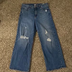 Old Navy Extra High-rise distressed flare jeans